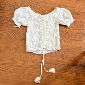 Ocean Drive Cream Ruched Blouse